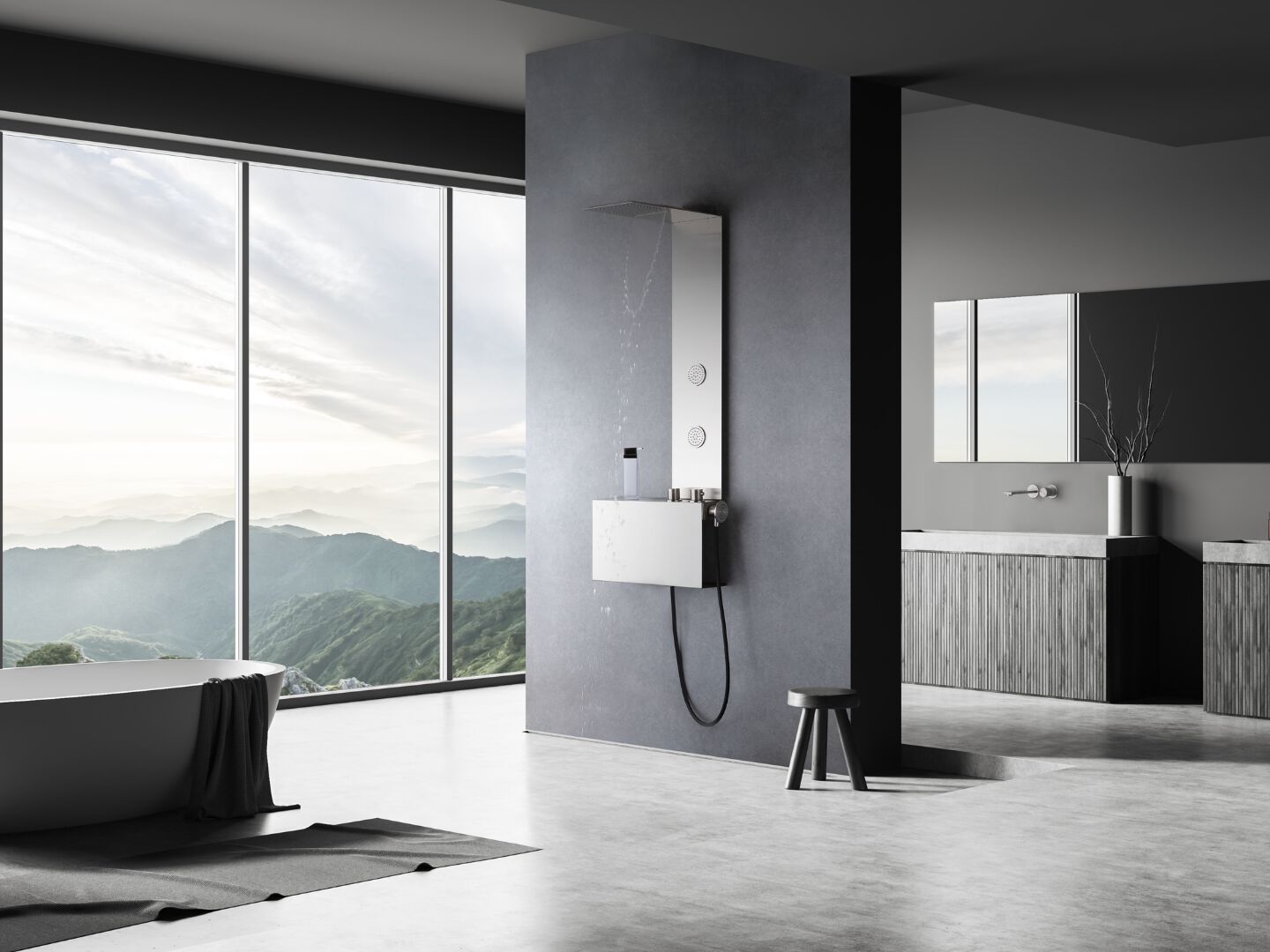 Душевая колонка из нержавеющей стали с ручным душем и душем Cropelli Alyssia ARCH-00013058 - Вид №8