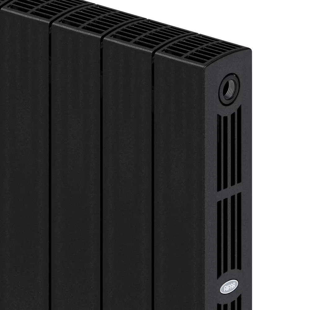 Радиатор секционный Rifar Supremo S50006RAL9005 500/90 6 секций боковое подключение биметалл черный 82560801 STLM-2137906 - Вид №3