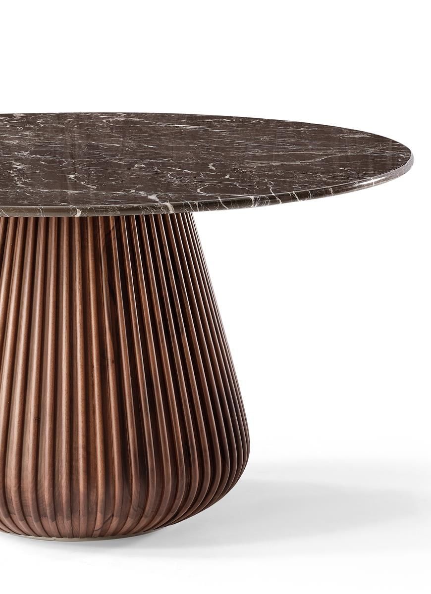 Круглый стол с мраморной столешницей и деревянным основанием Mobi VIZIER ARCH-00078314 - Вид №1