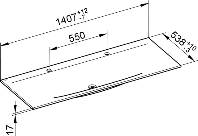 31160311402 Двойной керамический умывальник KEUCO Edition 11 - Вид №3