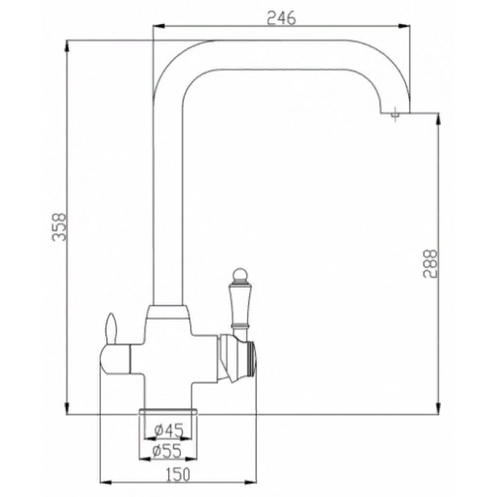 Steel Hammer SH 725 BLACK BR Смеситель для кухни Zorg 358x246  - Вид №2