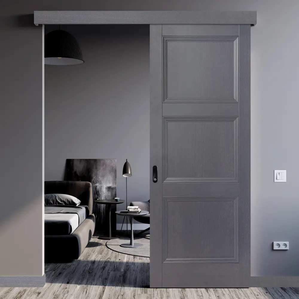 Дверь межкомнатная глухая трилло 90x200 см Hardflex цвет грей легно с замком и петлями 82347853 STLM-2114105 МАРИО РИОЛИ  - Вид №1