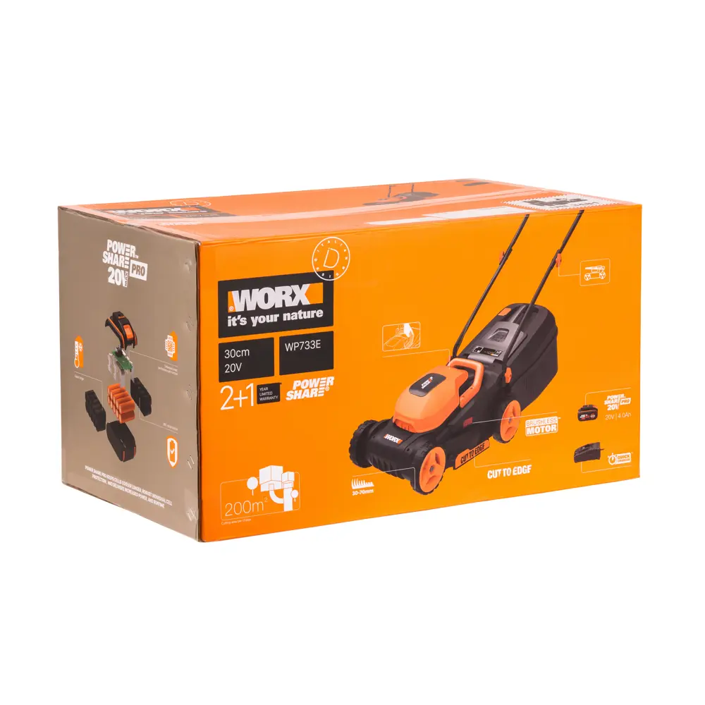 Аккумуляторная газонокосилка Worx WP733E с бесщеточным двигателем 89348842 STLM-0959097 - Вид №3