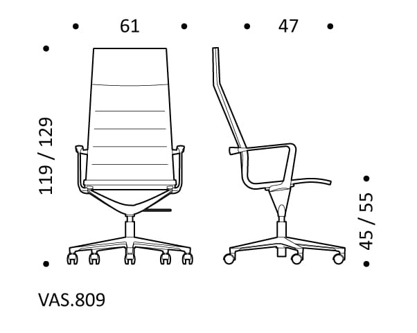 Офисное кресло из ткани с 5 спицами ICF Valea ARCH-00042716 - Вид №4