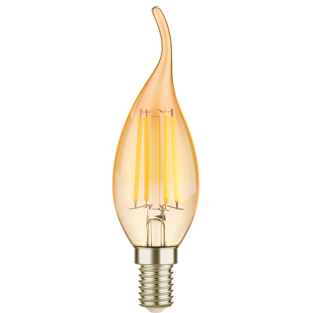 Лампа светодиодная Lexman Candle CF35 E14 220-240 В 4.5 Вт янтарная 470 лм теплый белый свет 82991693 STLM-2160356  - Вид №1