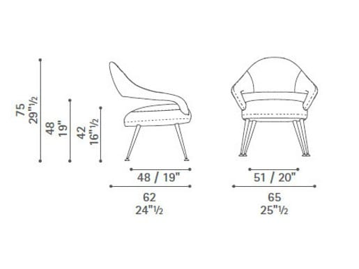 Тканевое кресло с подлокотниками Poltrona Frau коллекция - диваны и кресла ARCH-00115018 - Вид №4