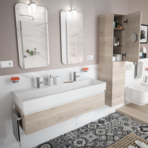 26613 SALGAR Мебель для умывальника SPIRIT 1200 1 металлический ящик NATURAL 1194 x 270 x 450 мм Естественный