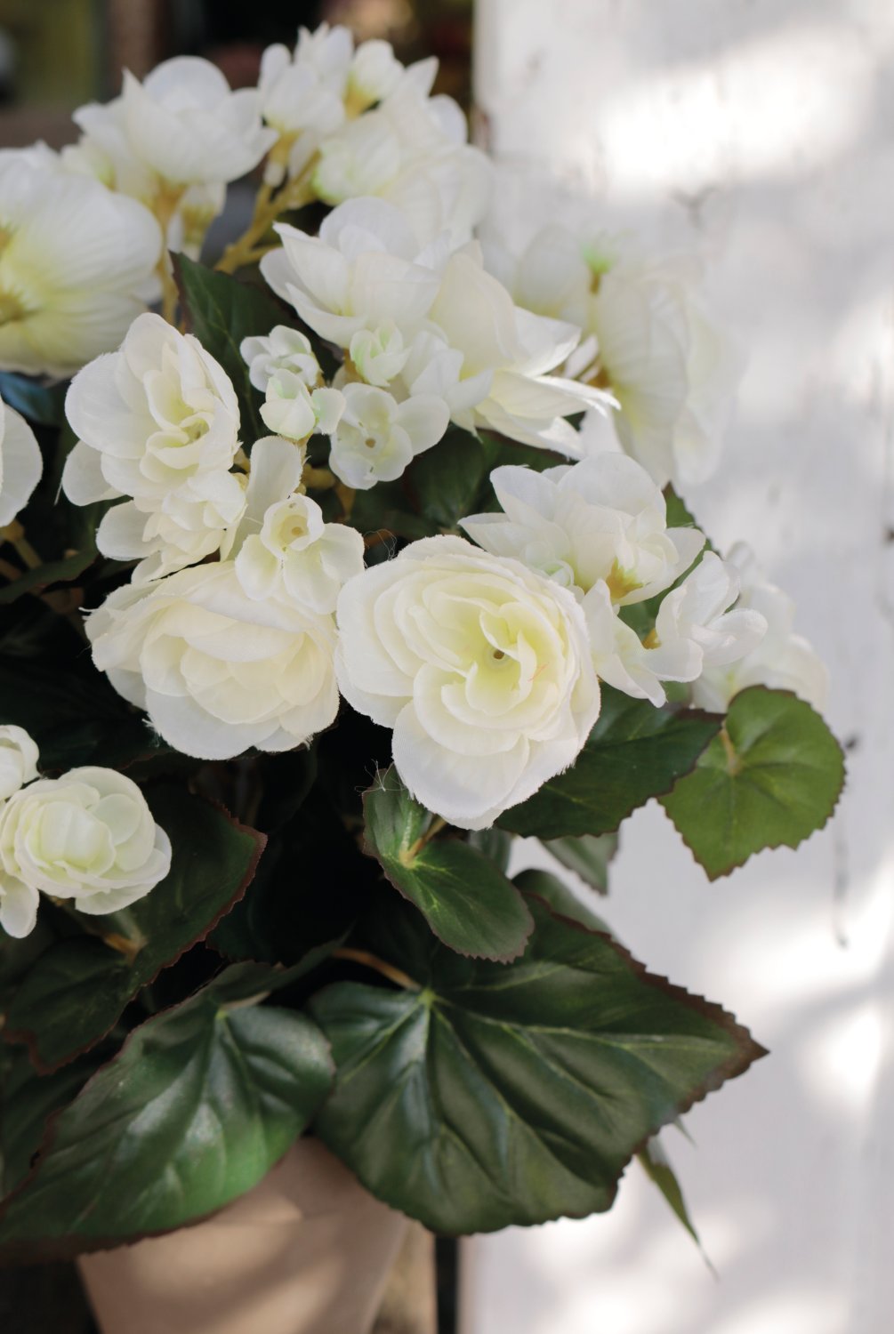 9715 777 a3 Бегония искусственная, горшечная, 30 см, белая H-andreas  - Вид №6