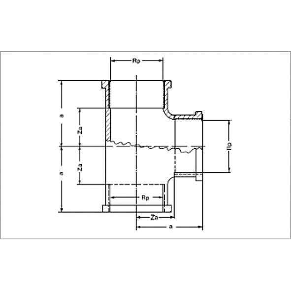 13130341212 SANHA 3130 PURAFIT тройник ВР 3/4x1/2x1/2 мм  - Вид №1