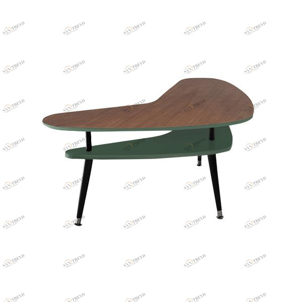 Журнальный столик двойной шпон зеленый "Бумеранг" WOODI  00-3966167 Дуб сонома;бежевый;зеленый 