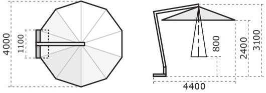 Scolaro Parasol Регулируемый зонтик с боковой стойкой Leonardo Leb - Вид №13