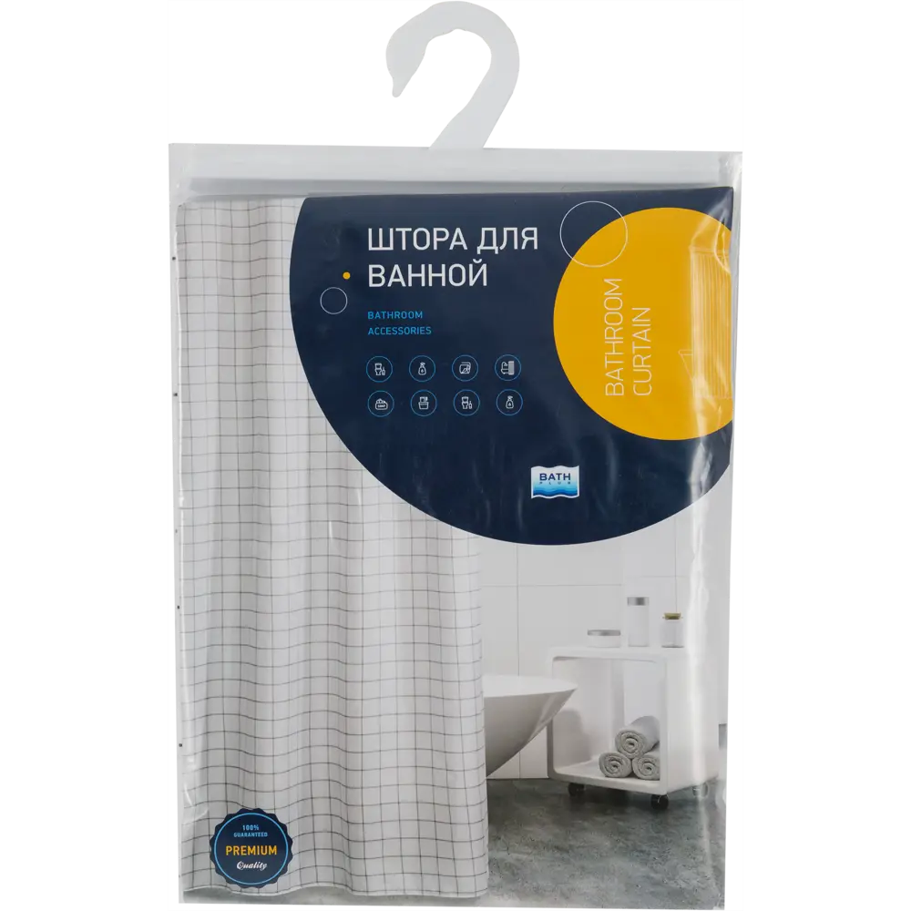 BATH PLUS Штора Cube для ванной 180×180 см - защита от брызг и приватность 82360088 Simple Cube STLM-0025377 - Вид №5