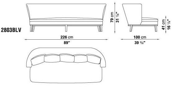 Maxalto 3-х местный тканевый диван Febo sun-id-1448458 - Вид №11