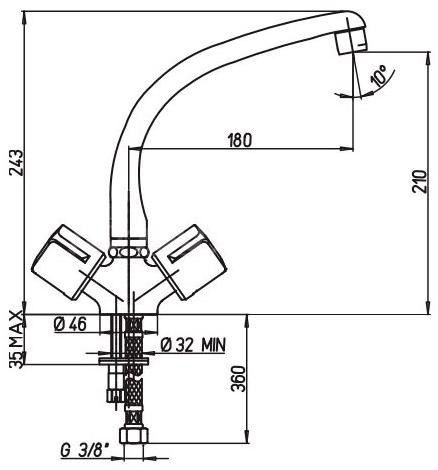 Paini Tevere 10CR571FFQLMKM смеситель для кухни  - Вид №3