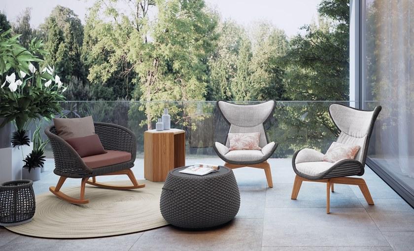 Atmosphera Садовое кресло с крыльями из веревки и ткани Harp Hp.lc - Вид №5