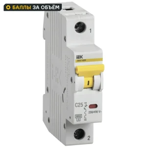Автоматический выключатель IEK ВА47-60M 1P C25 А 6 кА 89162767 STLM-2195518