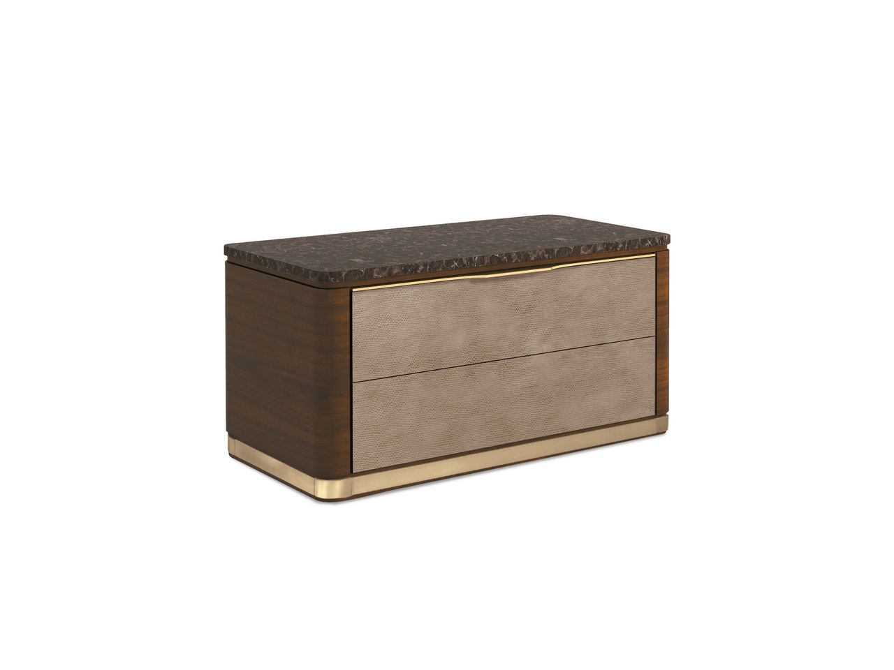 Прикроватная тумбочка из мрамора и кожи с ящиками Hurtado Evolution ARCH-00009025 - Вид №1