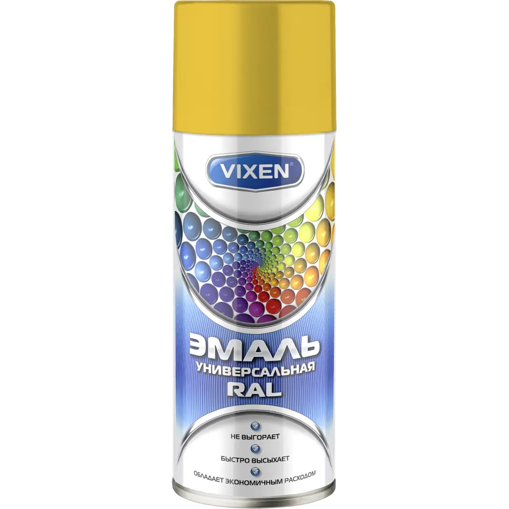 Эмаль аэрозольная Vixen алкидная цвет жёлтый 0.52 л 82595128 STLM-2190786 