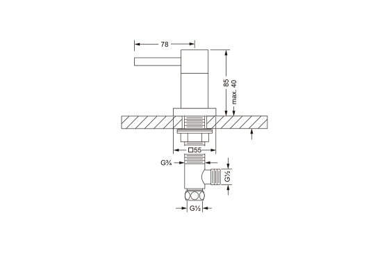 Боковой вентиль ½", для горячей воды JOERGER Empire Royal 626.10.345.000 - Вид №1