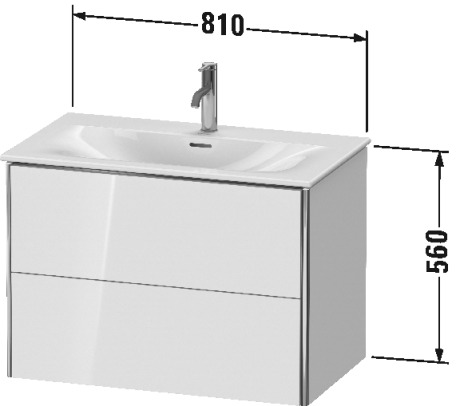 XS432401818 XSquare Тумбочка подвесная Белый матовый, декор Duravit - Вид №1