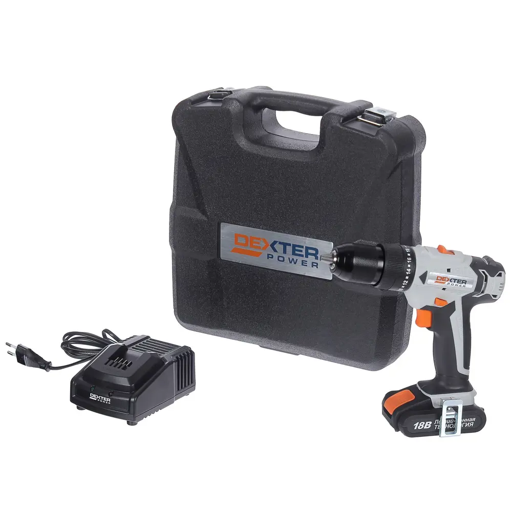 Дрель-шуруповерт аккумуляторная ударная Dexter Power CDI219LD.1, 18 В Li-ion 2 Ач 81944904 STLM-2194729  - Вид №4