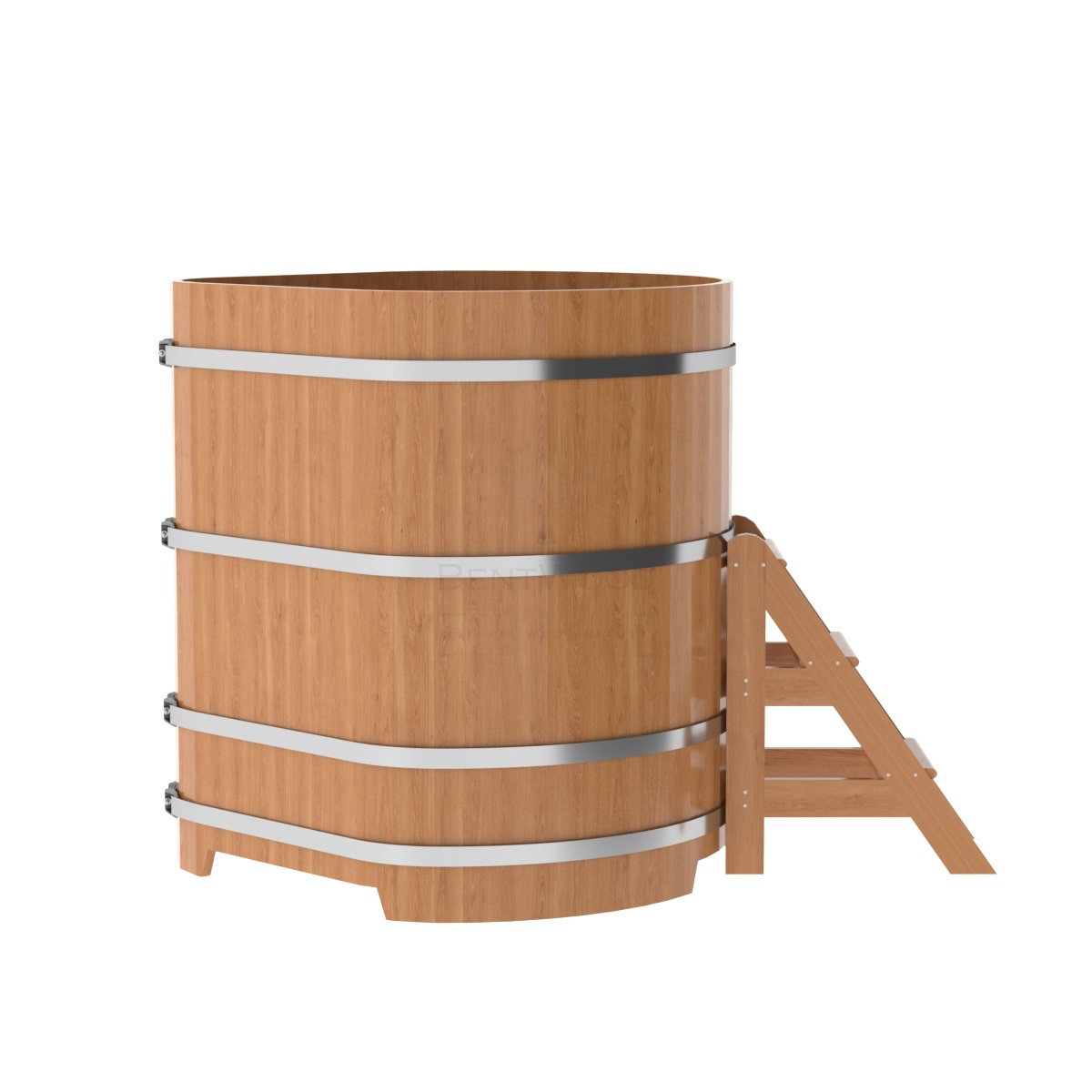 1359 Купель угловая из дуба 1,19х1,19х1,4 натуральная Alyarus  - Вид №2