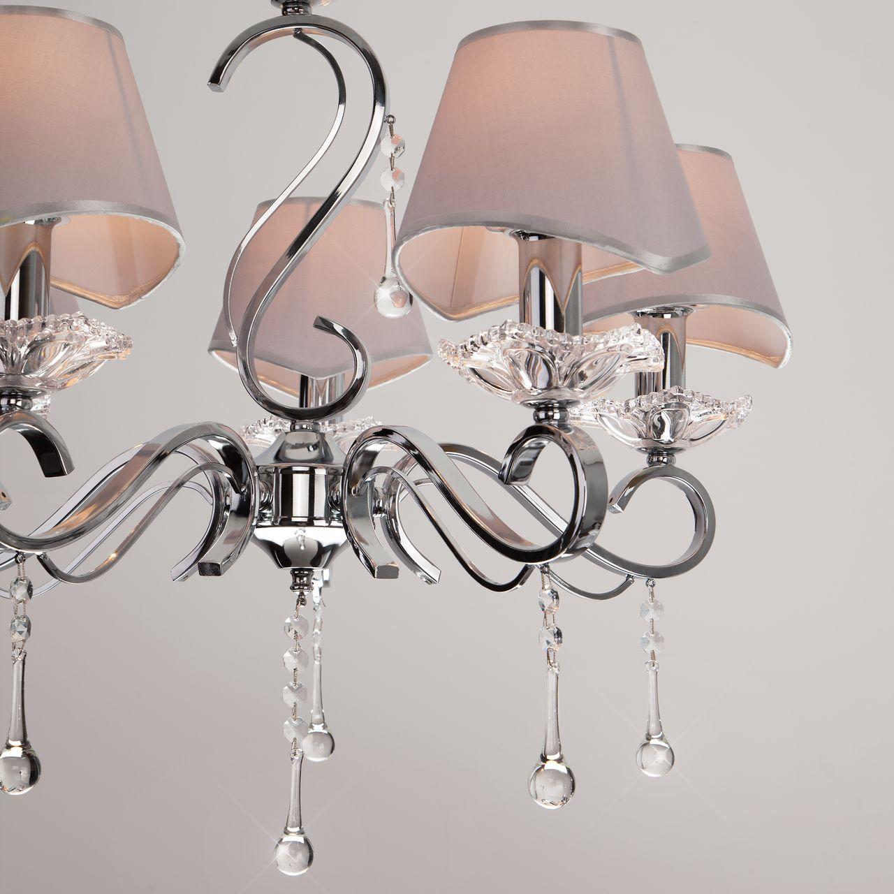 Подвесная люстра Eurosvet Kelly 10085/5 хром/прозрачный хрусталь Strotskis EUROSVET KELLY 187476 Серебро - Вид №3