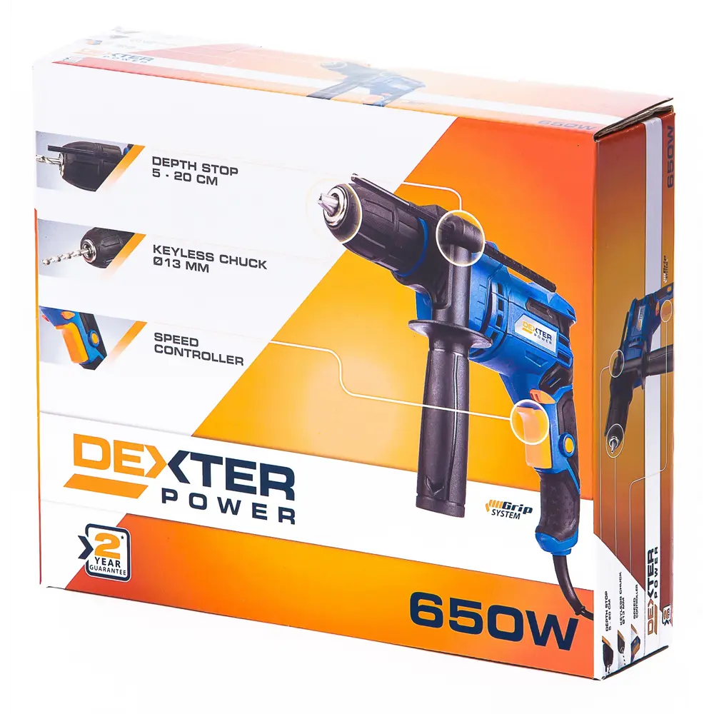 Дрель ударная Dexter Power PC650ID, 650 Вт STLM-2039932 - Вид №7