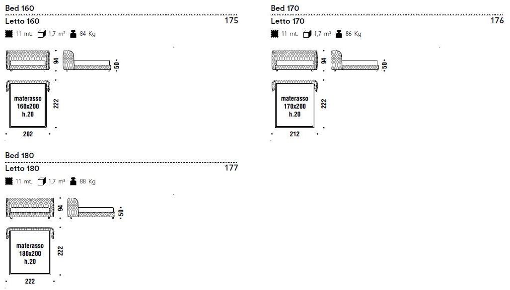 Moroso Двуспальная кровать со съемным чехлом из ткани Redondo sun-id-1489226 - Вид №4