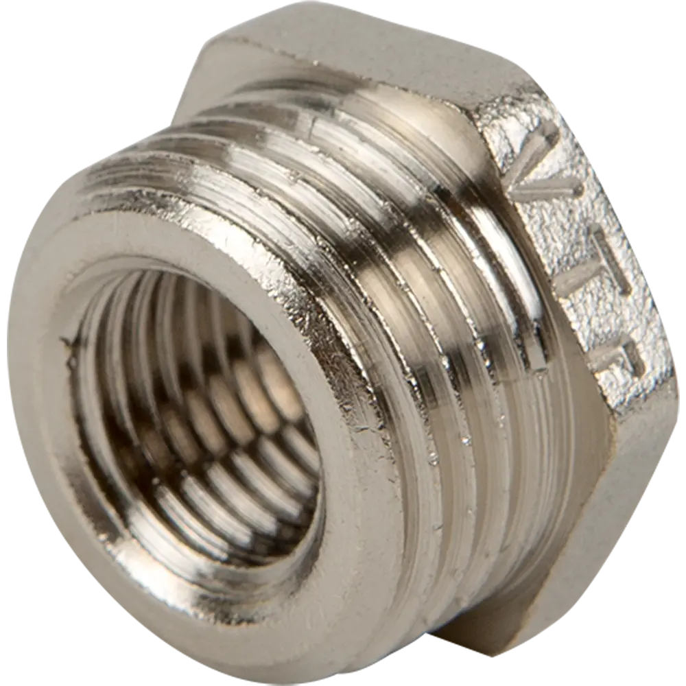 Футорка Valtec наружная-внутренняя резьба 1/2"х1/4" никелированная латунь 14242203 STLM-2064952 