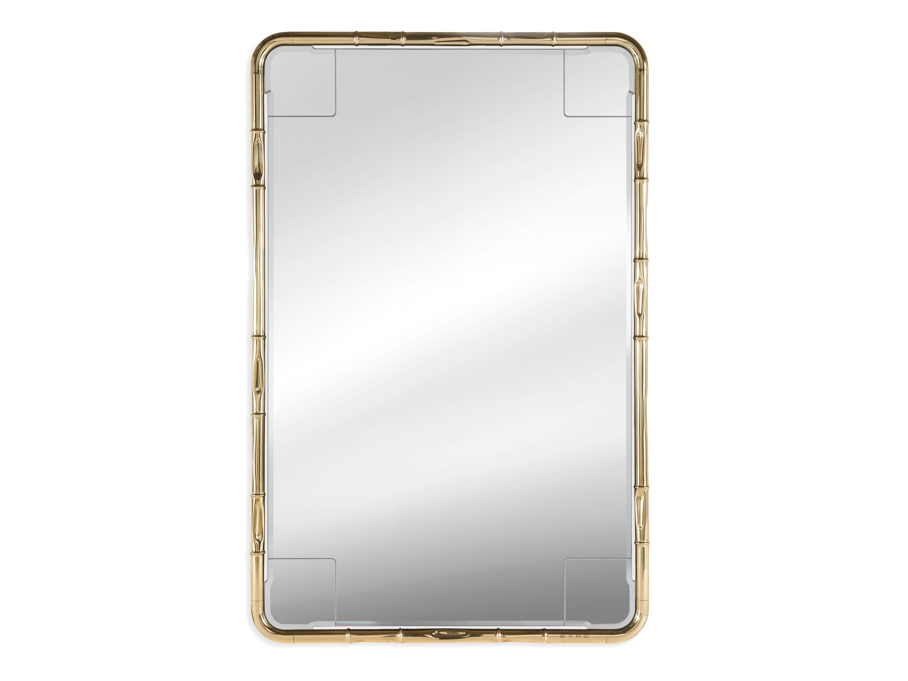 Прямоугольное настенное зеркало с латунной рамкой ETRO Home Interiors ARCH-00097324