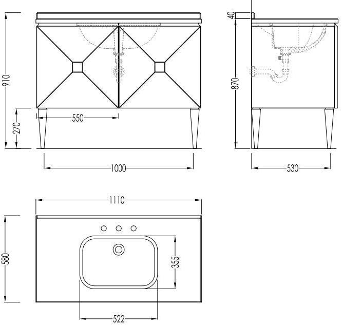 Devon&Devon Лаковая тумба под умывальник с дверцами sun-id-1398658 - Вид №3