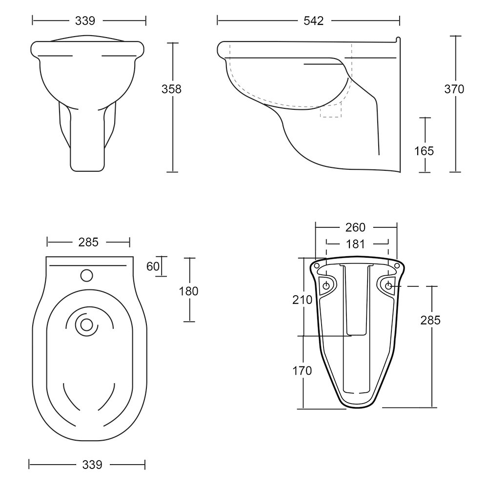 IMSR103 Биде Bergier Wall Hung Bergier Imperial  - Вид №2
