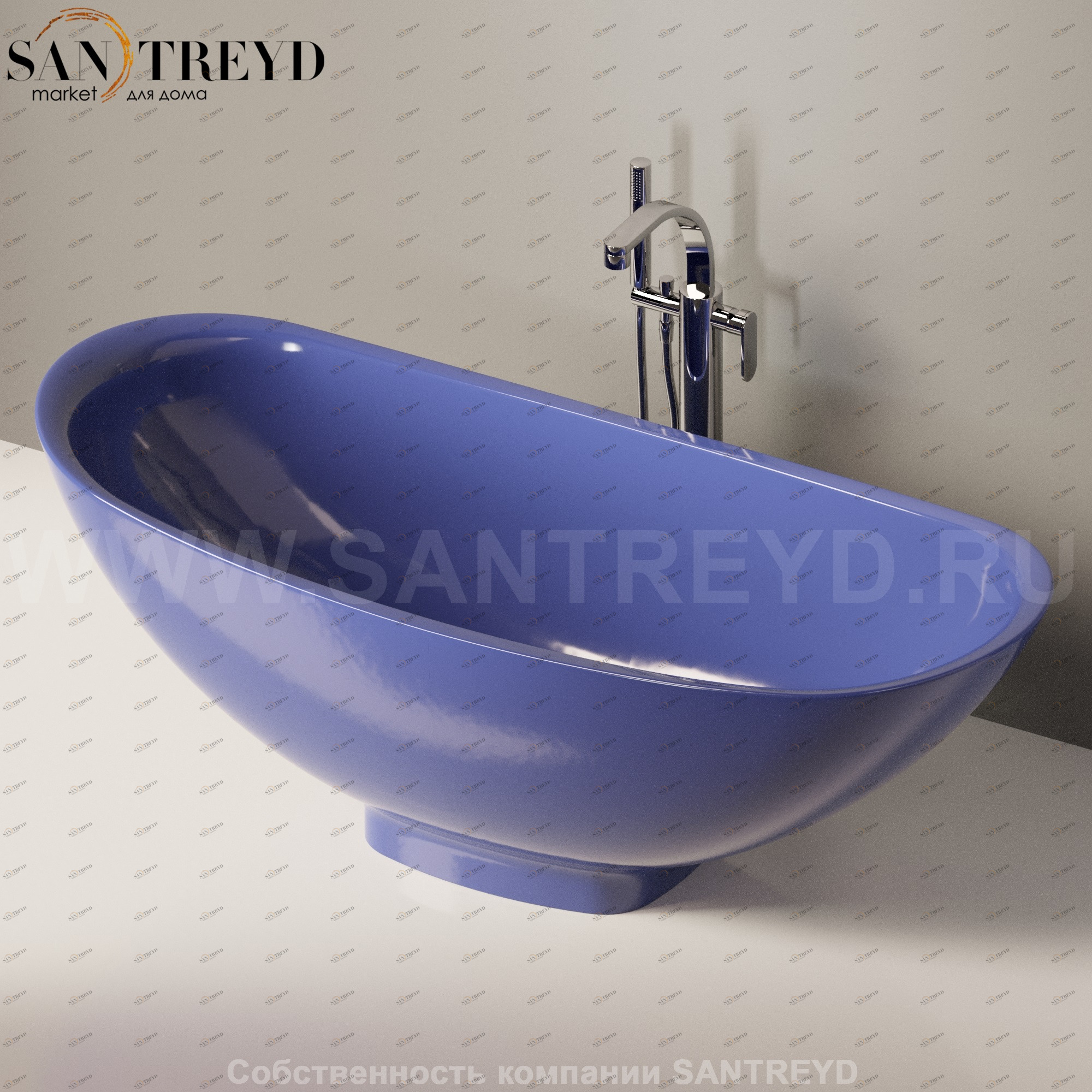 Flaminia IO e SI Ванна свободностоящая 165 см синяя IOeSI70SM.5003 Ceramica Flaminia