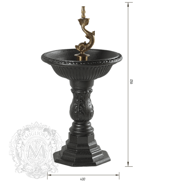 Фонтан 'Золотая рыбка' MIGLIORE Artistica ML.ART-0148 95 см, чугун ML.ART-0148.GS - Вид №2