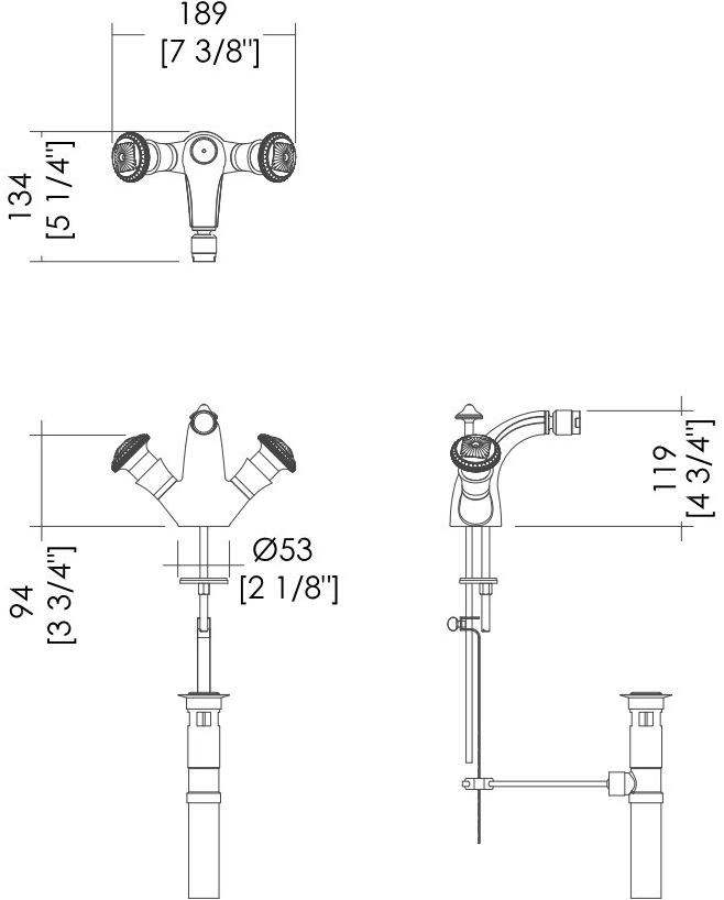 Devon&Devon Смеситель для биде на одно отверстие на террасе Swan Exc-sw110 - Вид №1