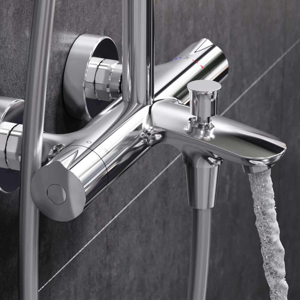 F0780564 душ.система набор: смеситель д/ванны/душа с термостатом верх.душ.d 250 мм ручной ду AM.PM Like - Вид №3