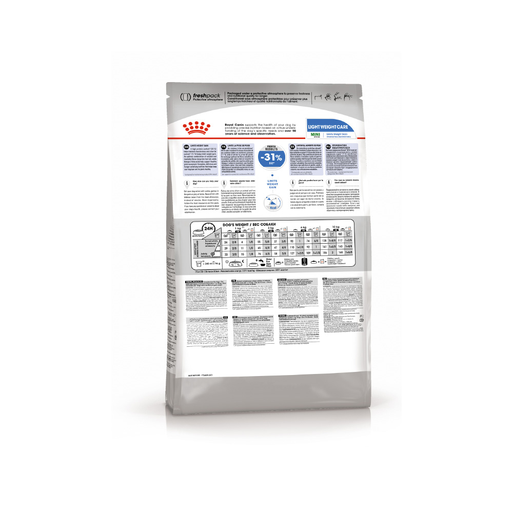 ПР0017185 Корм для собак Size Mini Light для мелких пород, предрасположенных к полноте сух. 800г ROYAL CANIN  - Вид №1