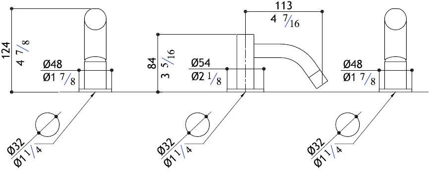 MGS Смеситель для раковины / смеситель для биде из нержавеющей стали Contemporary sun-id-1435260 - Вид №2