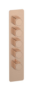 External part of thermostatic 4 ways, square plate, vertical, soft handle WE ARE IB eua416srneo_1 Brushed Rose Gold Aqua