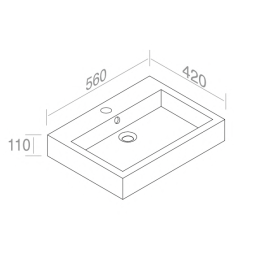 L287T1R1V1.100 Накладная раковина прямоугольная A. e T. Italia BOLD Белый глянцевый AeT ITALIA - Вид №1