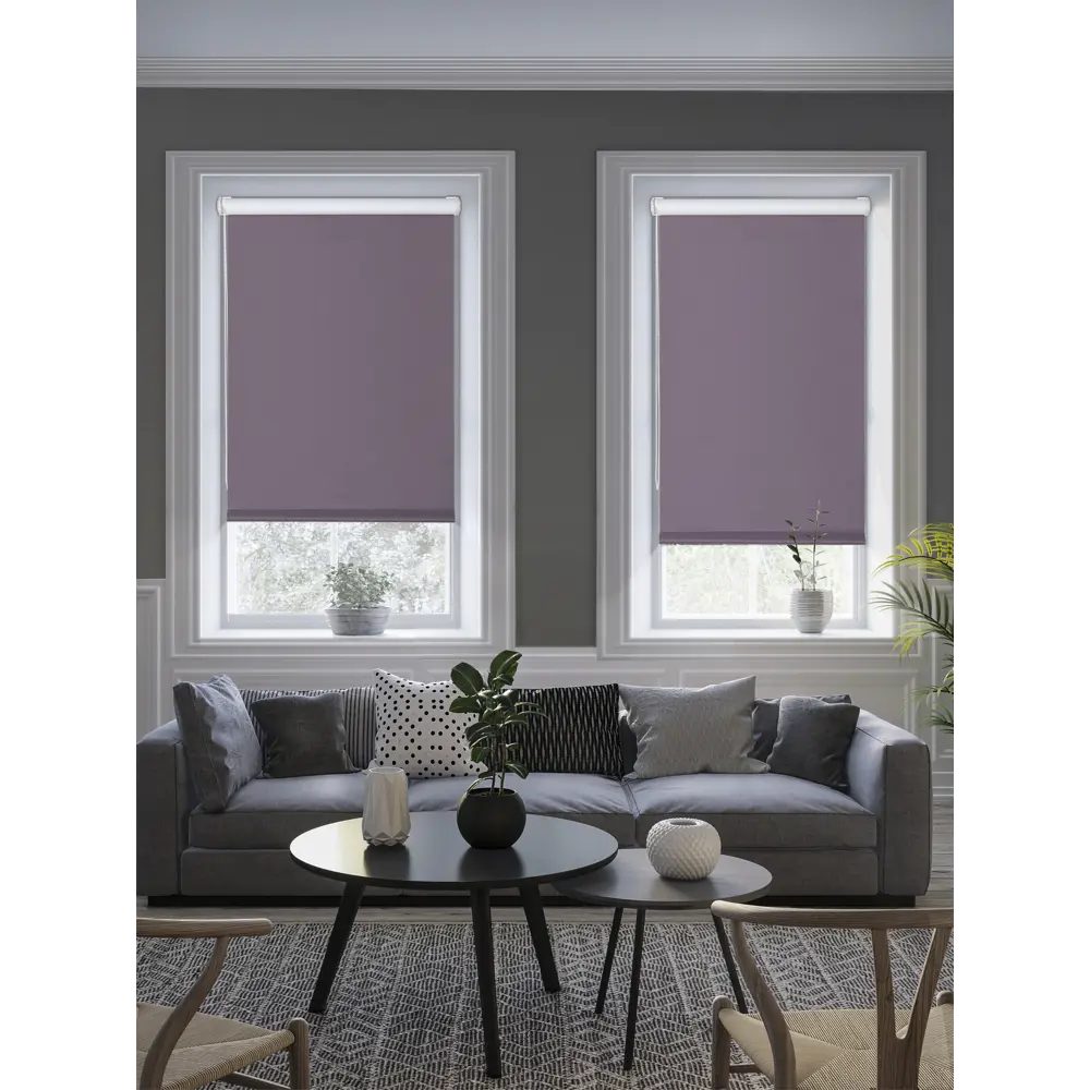 Штора рулонная блэкаут Midnight 70x175 см фиолетовая GARDEN STLM-2200587 - Вид №4