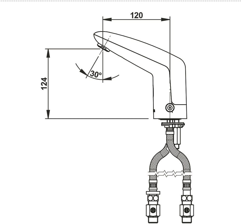 Бесконтактный смеситель с батарейкой Presto VOLTA 55163 55163.0 - Вид №1
