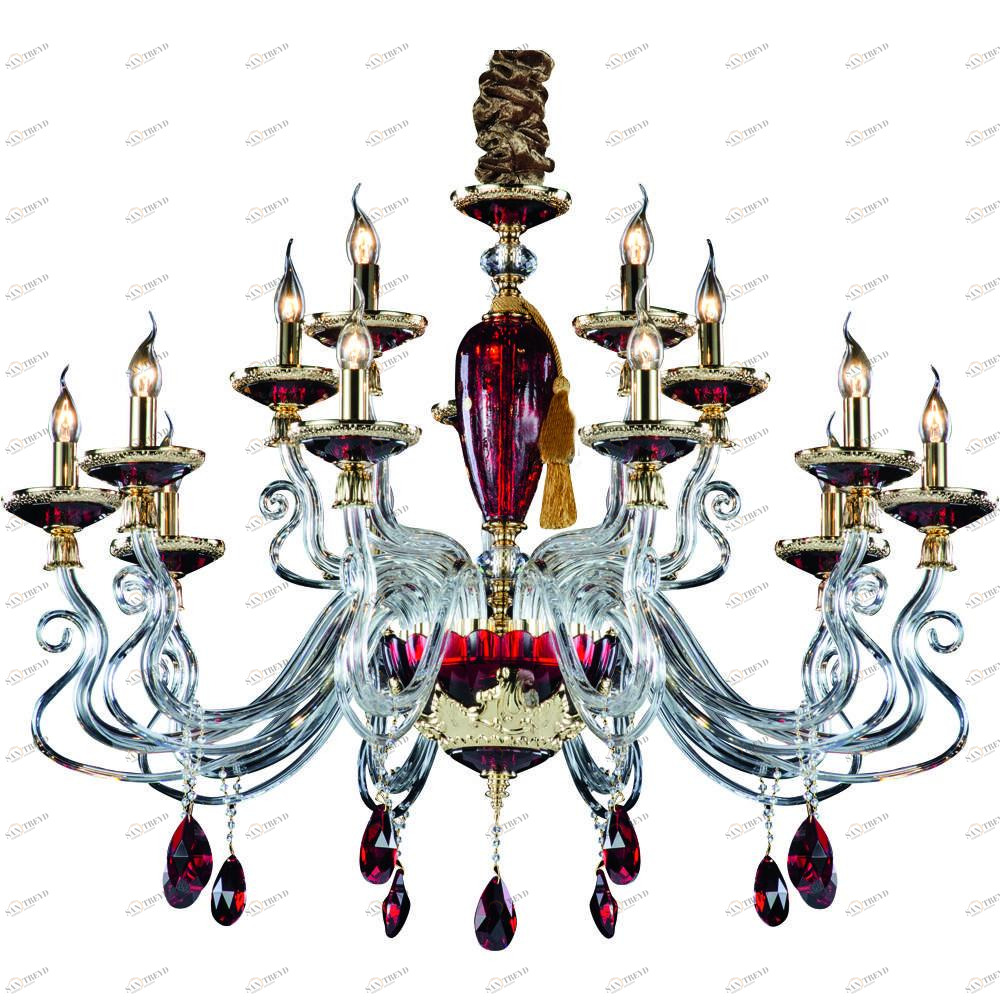 Подвесная люстра Divinare Simona 5125/10 LM-15 красная DIVINARE ДИЗАЙНЕРСКИЕ, SIMONA RED 076572 Красный 