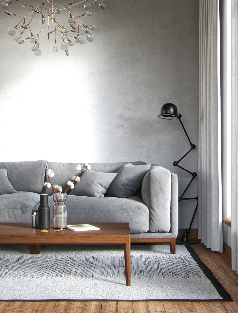 Журнальный столик квадратный дуб тобакко 65 см Case №1 THE IDEA  210081 Коричневый  - Вид №3