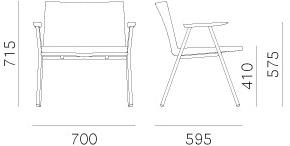 Pedrali Кресло с тканевой обивкой Osaka metal 5729 - Вид №4