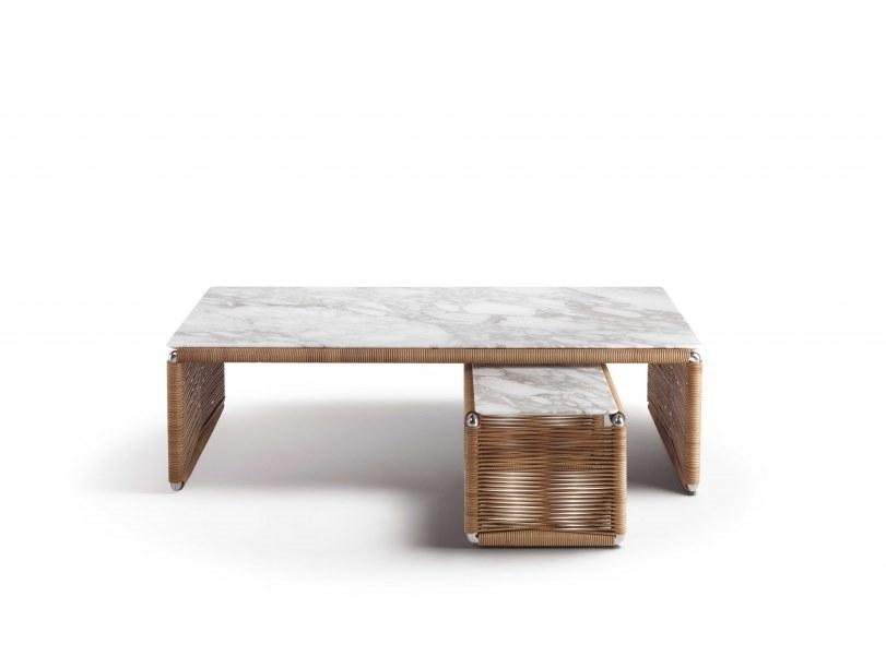 Flexform Прямоугольный кожаный журнальный столик с мраморной столешницей Tindari sun-id-1483718 - Вид №2