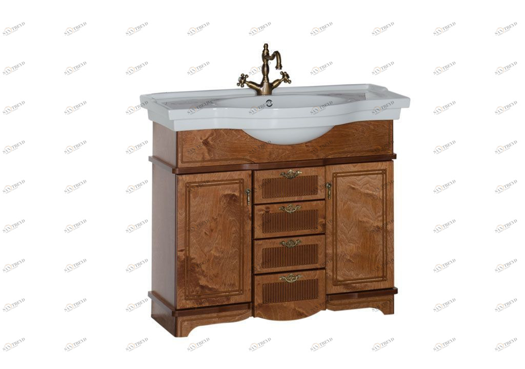 Тумба с раковиной Aquanet Луис 100 темный орех 0017269600172465