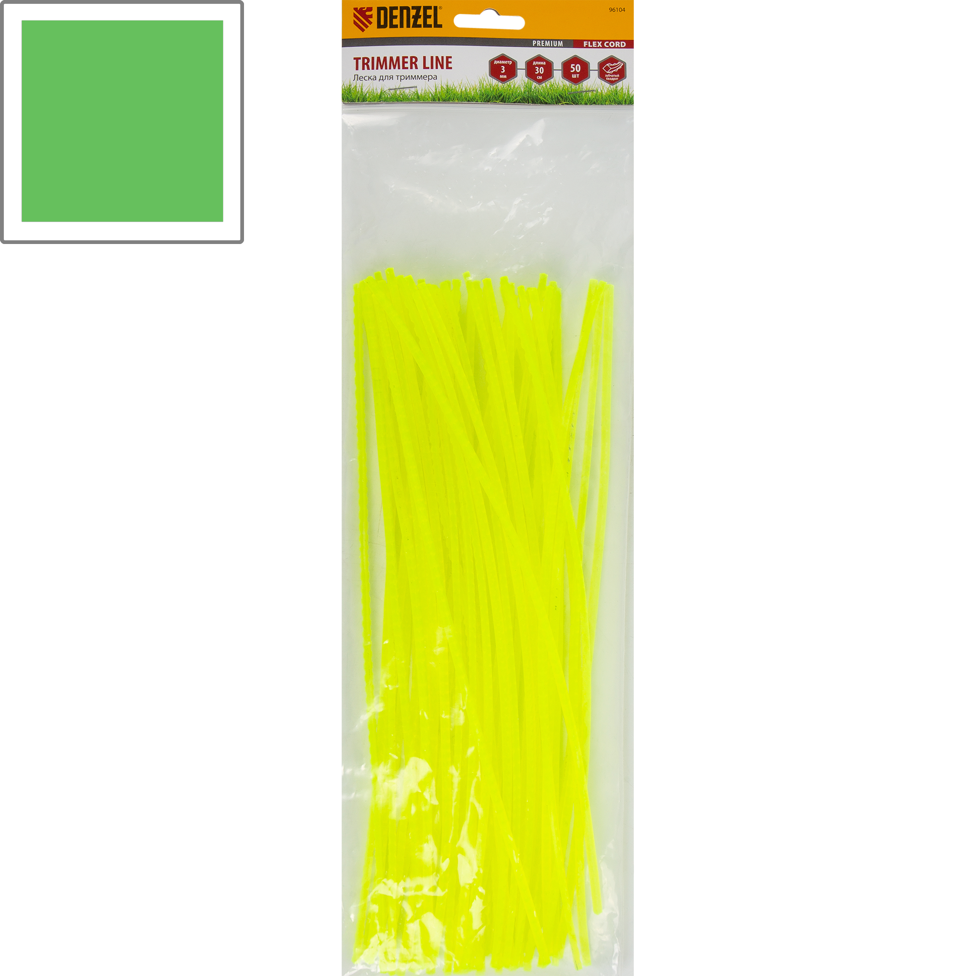 82584880 Леска для триммера ø3 мм 0.3 м квадрат STLM-0030650 DENZEL 