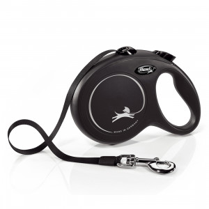 ПР0043833 Рулетка для собак New Classic L (до 50кг) лента 5м черная Flexi